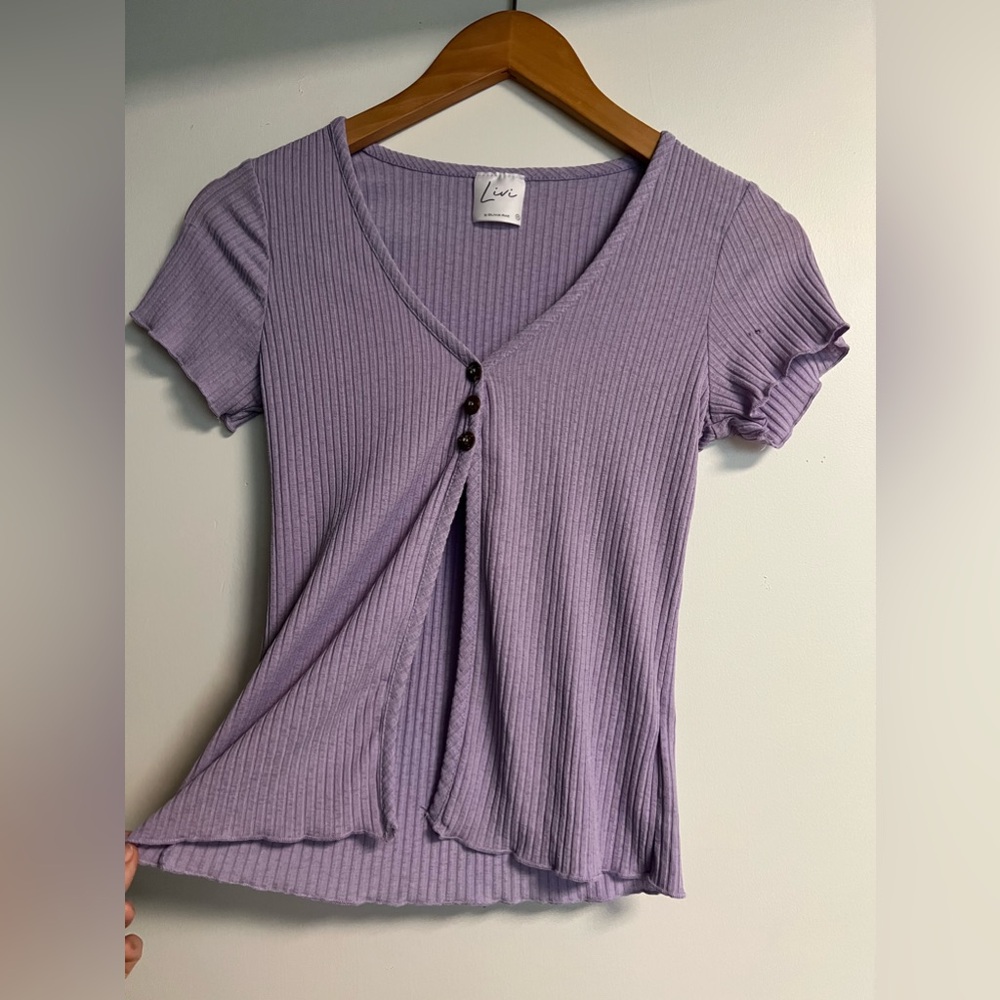 Lavender Open Front Top
